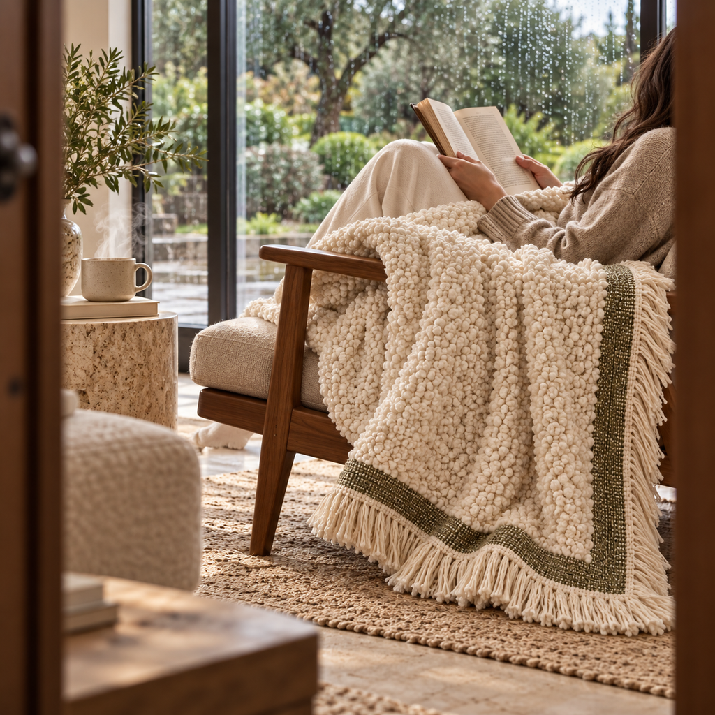 ZELVORIE Aven Bouclé Throw