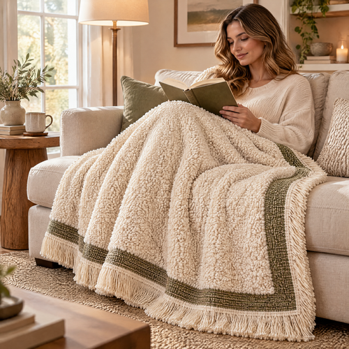 ZELVORIE Aven Bouclé Throw