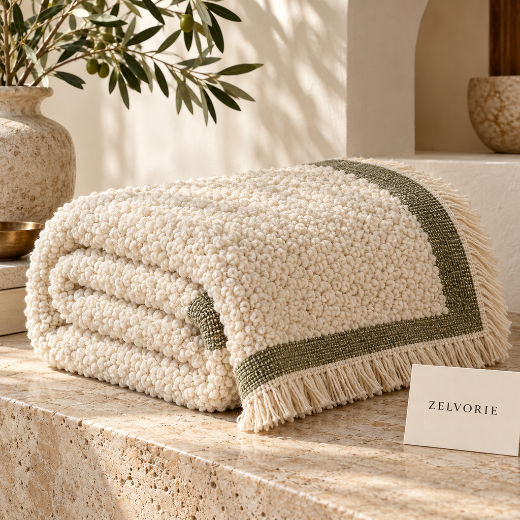 ZELVORIE Aven Bouclé Throw