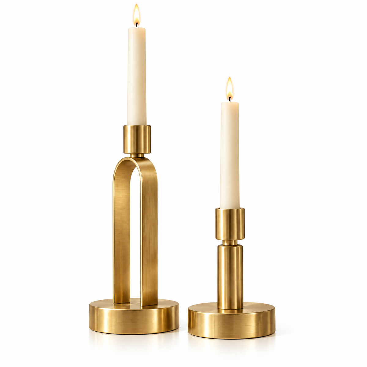 ZELVORIE Forma Brass Candleholder Pair