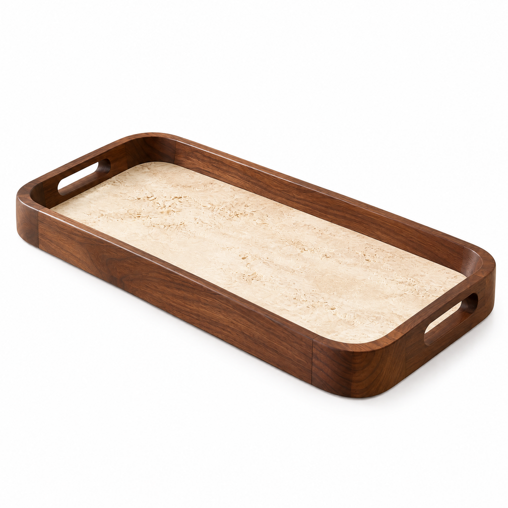 ZELVORIE Mara Walnut Serving Tray