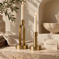 ZELVORIE Forma Brass Candleholder Pair