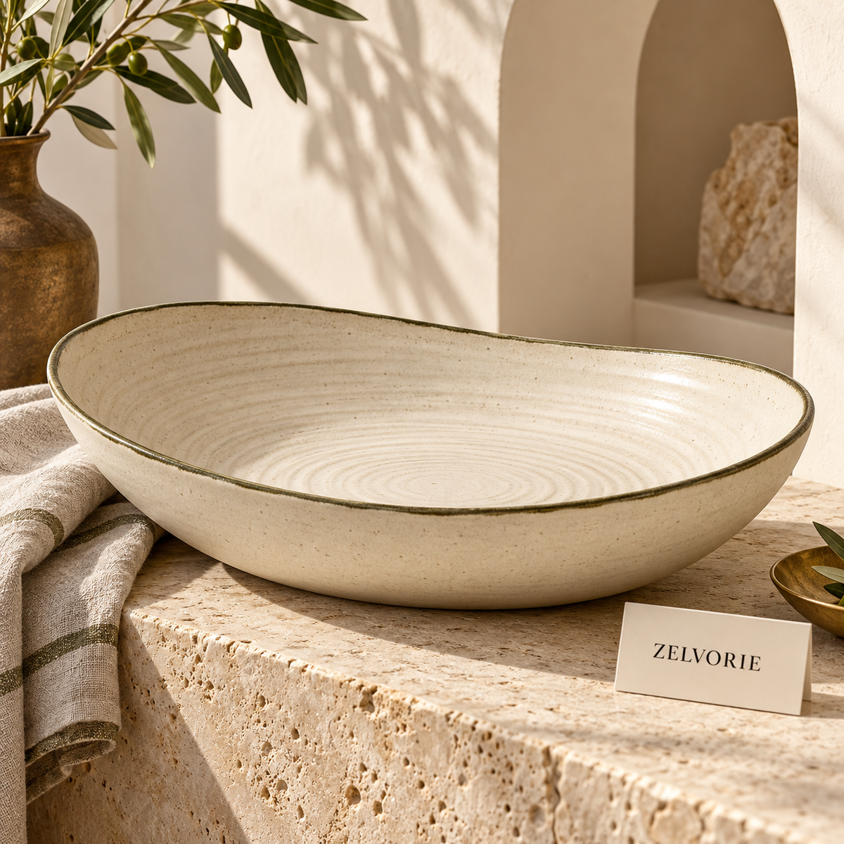 ZELVORIE Nilo Stoneware Serving Bowl